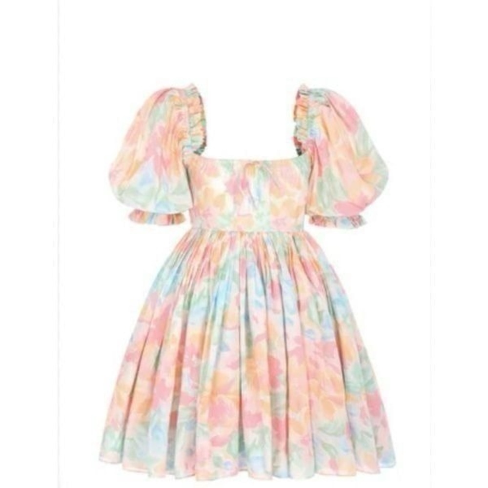 Selkie grapefruit floral day dress